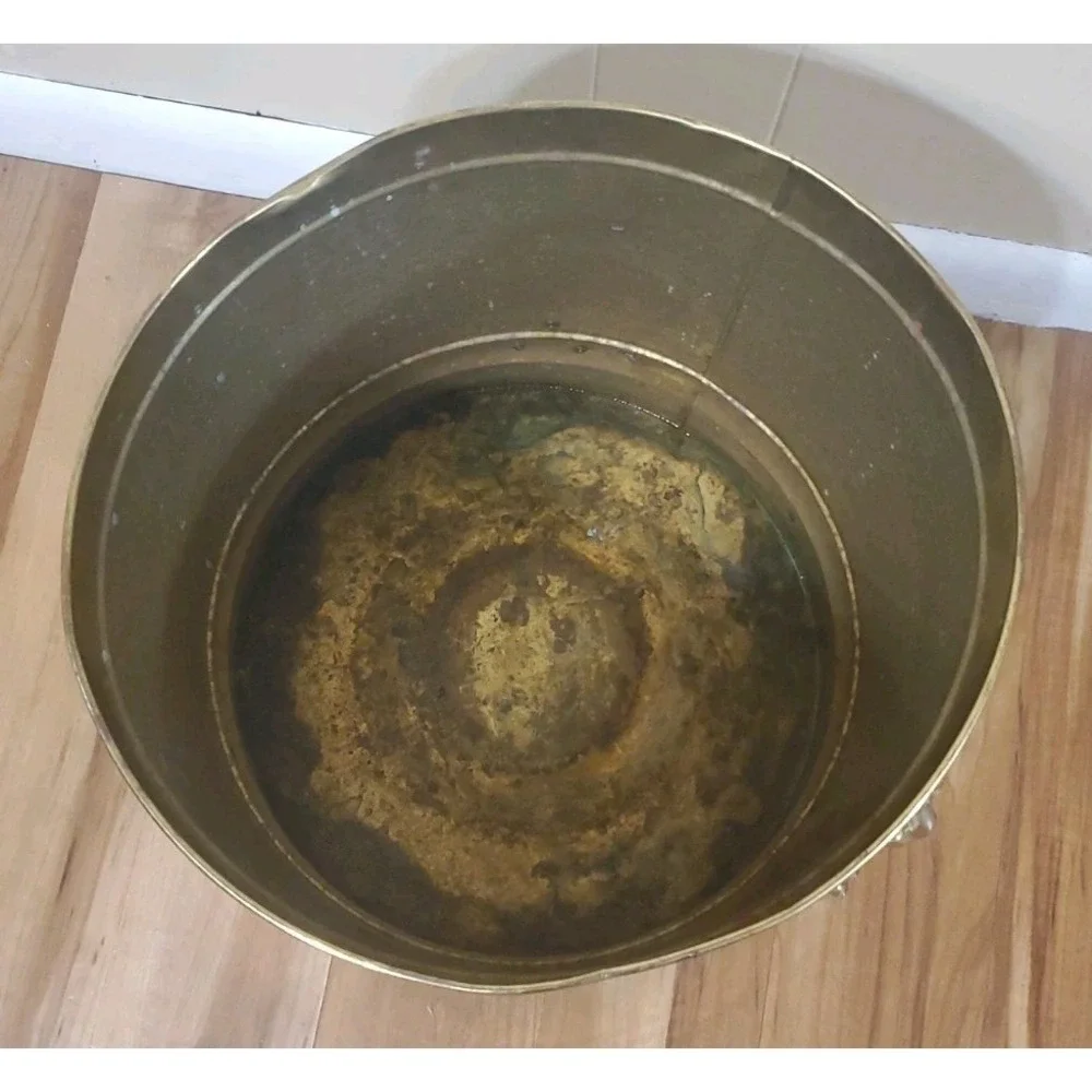 Vintage Brass Lion Head Planter Hollywood Regency Footed Cachepot Plant Pot